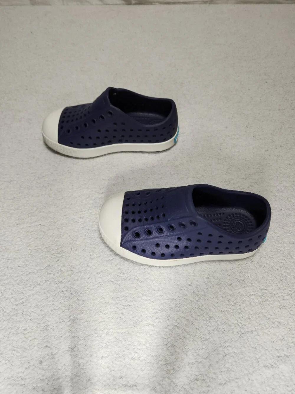 Native Kid's Navy Blue Jefferson slip-on shoes Toddler Size C7